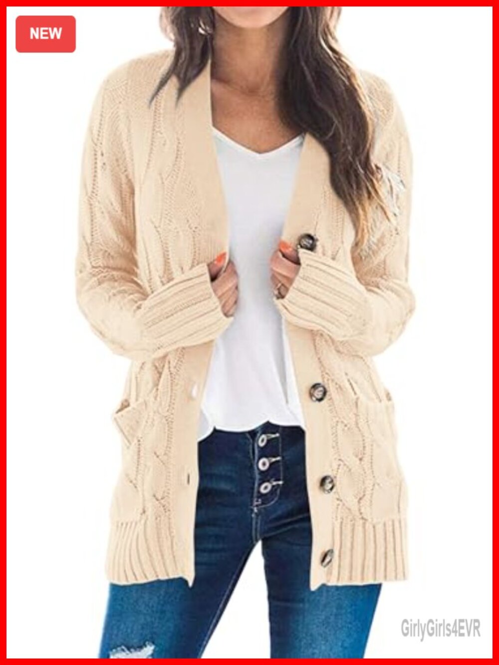 PRETTYGARDEN Women's Cable Knit Cardigan Sweaters Fall